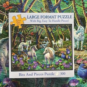 Unicorn Puzzle.  Bits and pieces brand.  300 pieces. Large format.